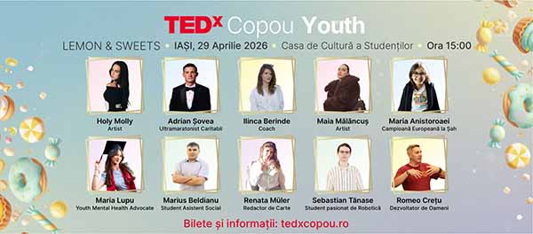 „Lemon & Sweets”- 10 voci remarcabile urcă pe scena TEDxCopou Youth