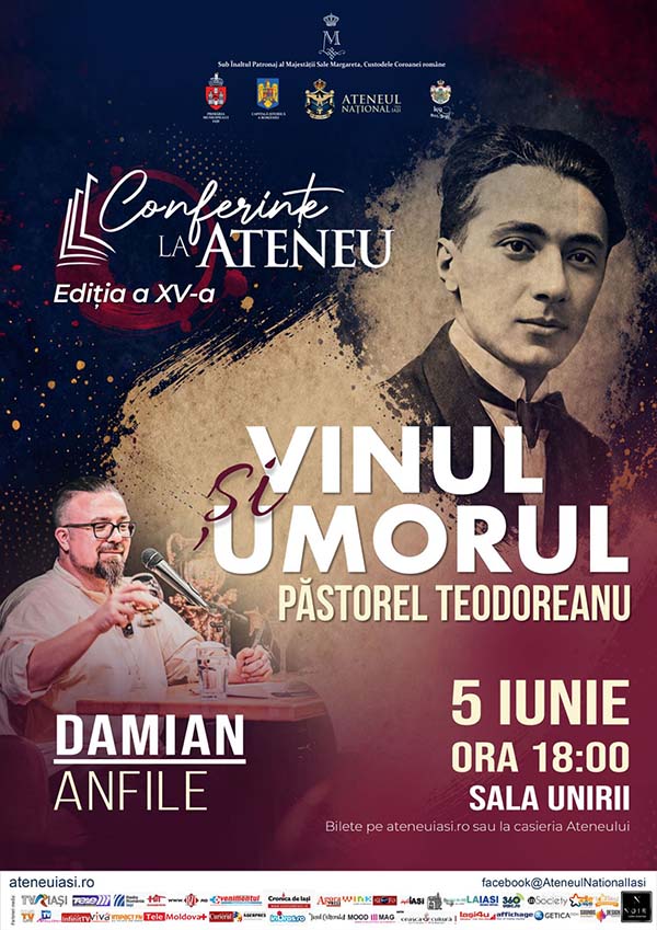 Ateneul ieșean celebrează spiritul lui Păstorel Teodoreanu într-o conferință eveniment susținută de Damian Anfile